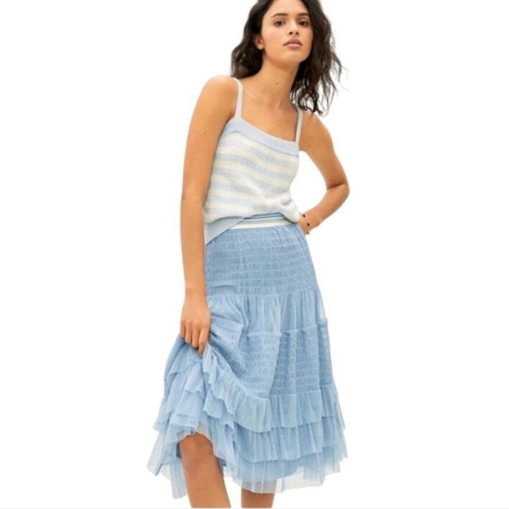 Anthropologie Light Blue A-Line Skirt